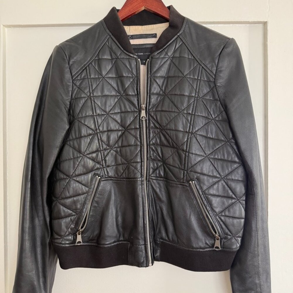 Vintage Y2K Andrew Marc New York Women's Leather Jacket Size M
